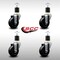 Service Caster 3.5'' SS Hard Rubber Wheel Swivel 1-7/8'' Expanding Stem Caster Set, 4PK SCC-SSEX20S3514-HRS-178-4 - alternate 2